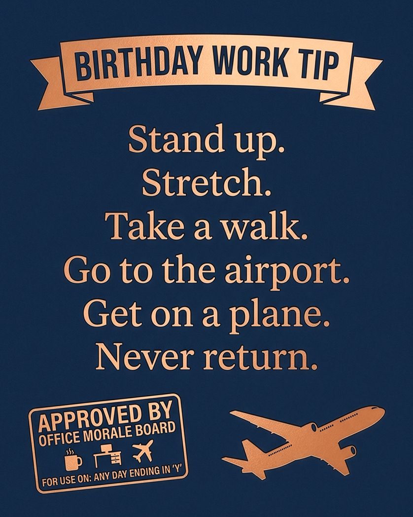 Card design "Work advice - group birthday ecard"