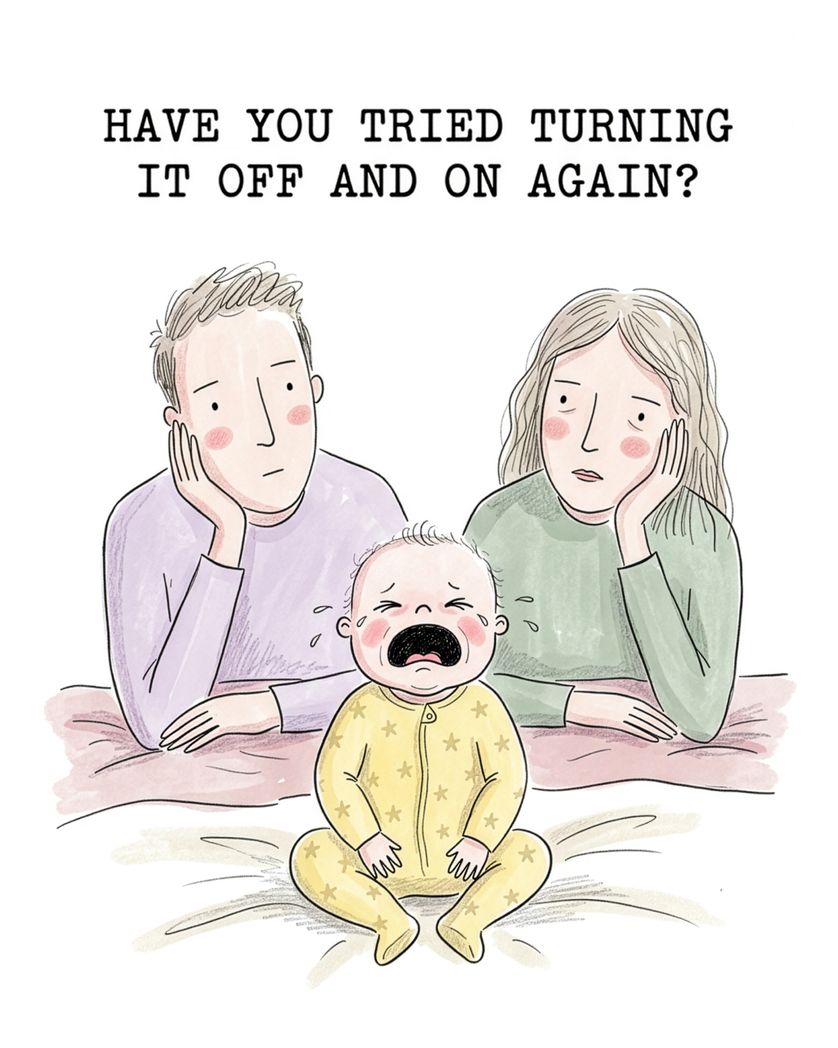 Card design "Life hack - group baby ecard"