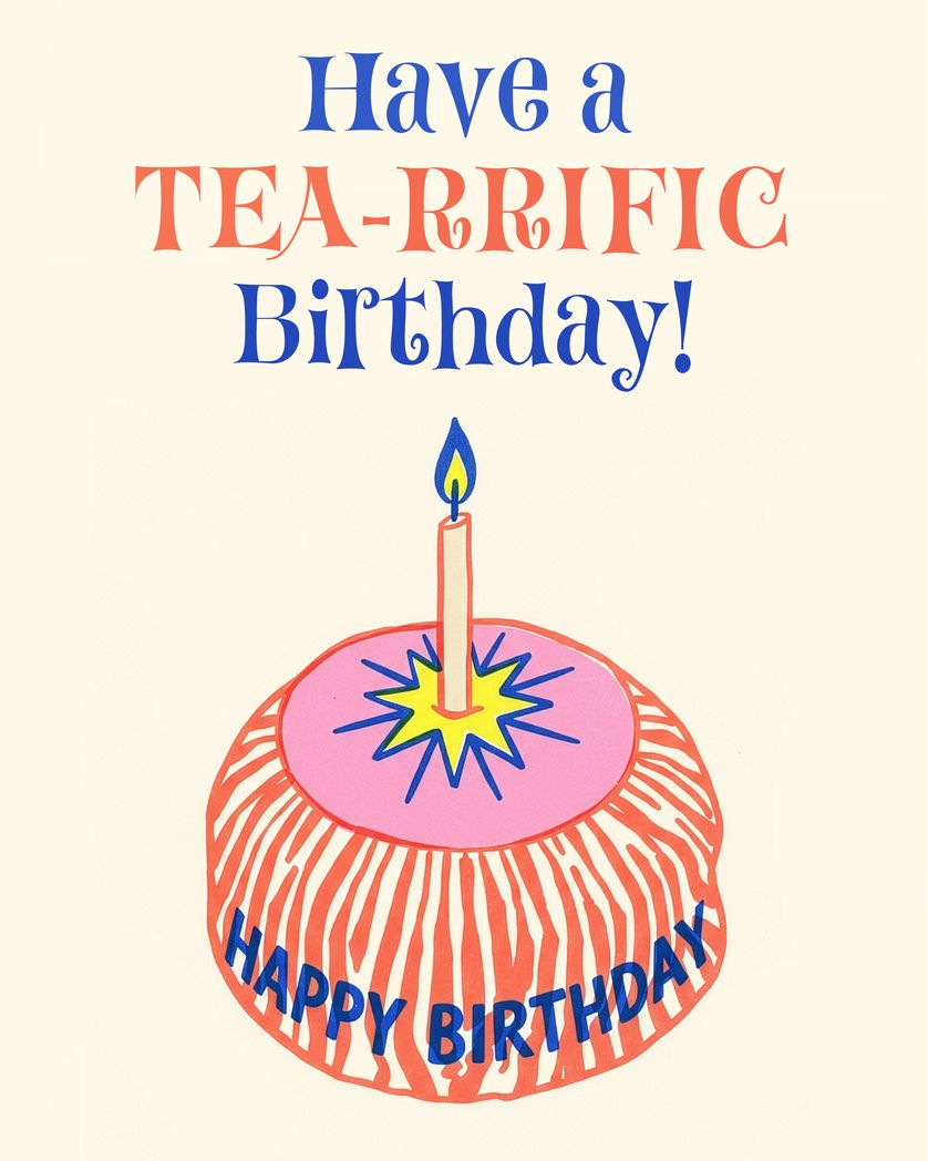 Card design "Teacake time - group birthday ecard"