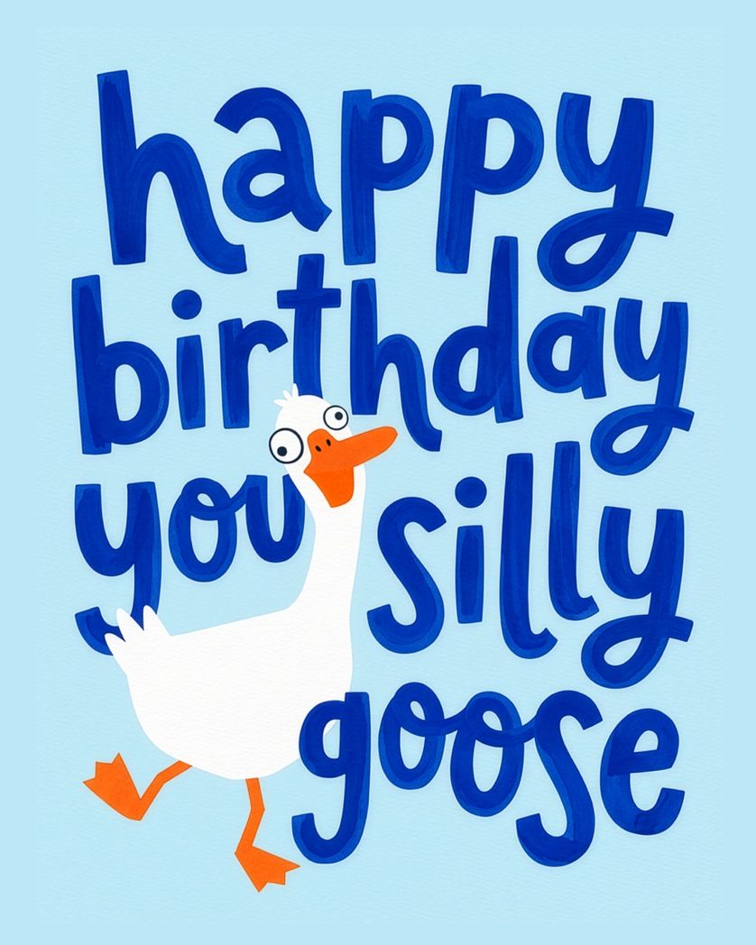 Card design "Goosey Gander - group birthday ecard"