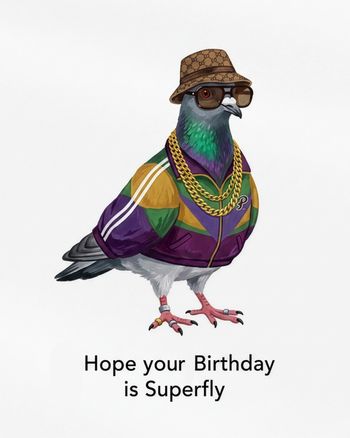 Use Superfly guy - group birthday ecard