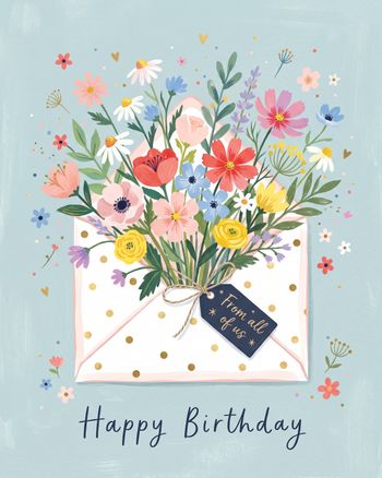 Use Floral Post - group birthday ecard