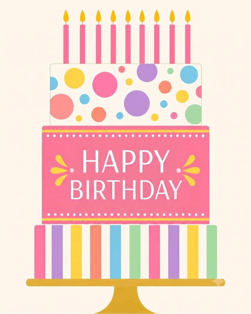Card design "Bright Cake - group birthday ecard"