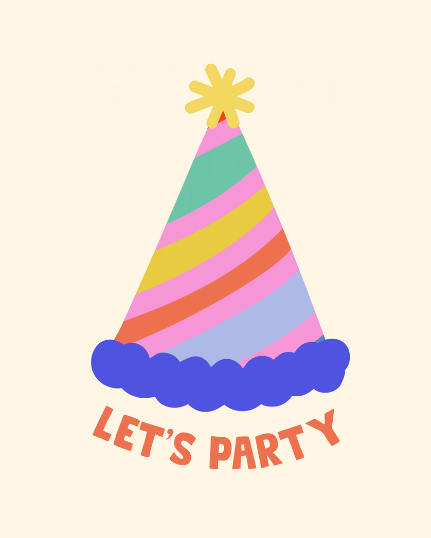 Card design "Party Hat - group birthday ecard"