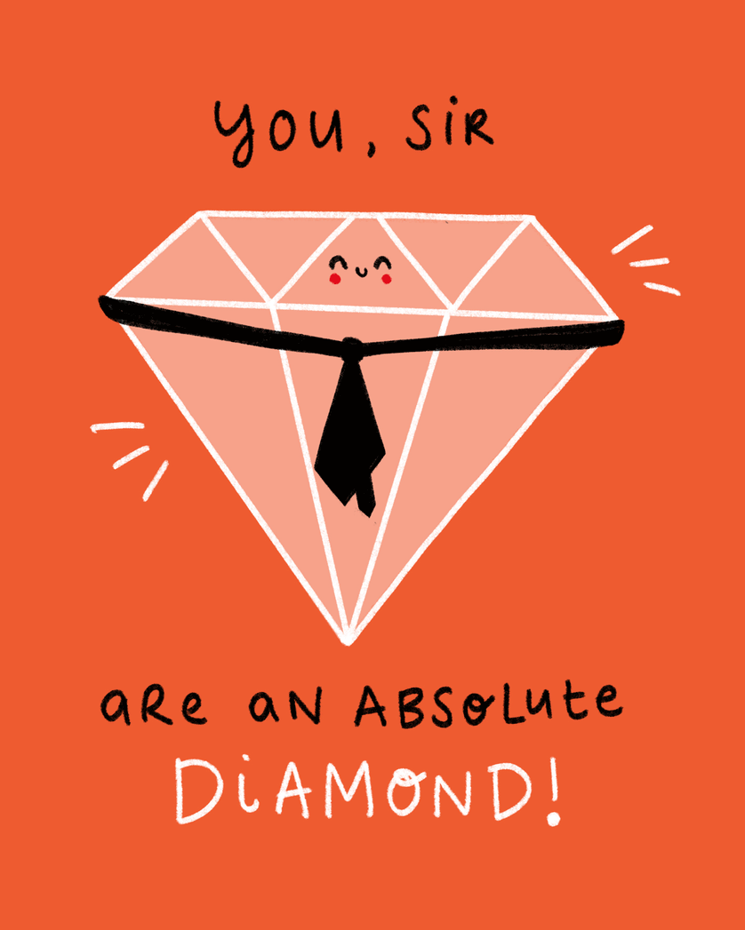 Card design "Diamond geezer - group thank you ecard"