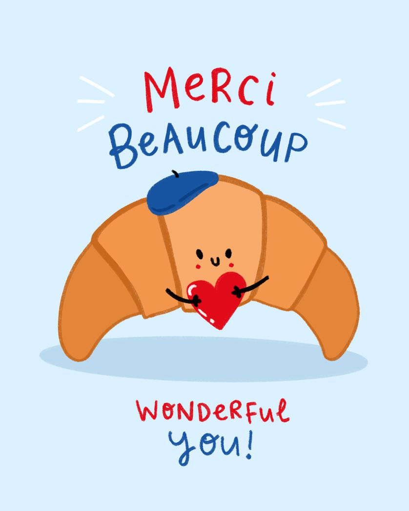 Card design "French Thank you - group ecard"