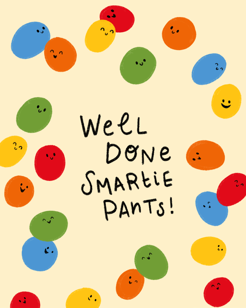 Card design "Smarties have the answer - group congrats ecard"