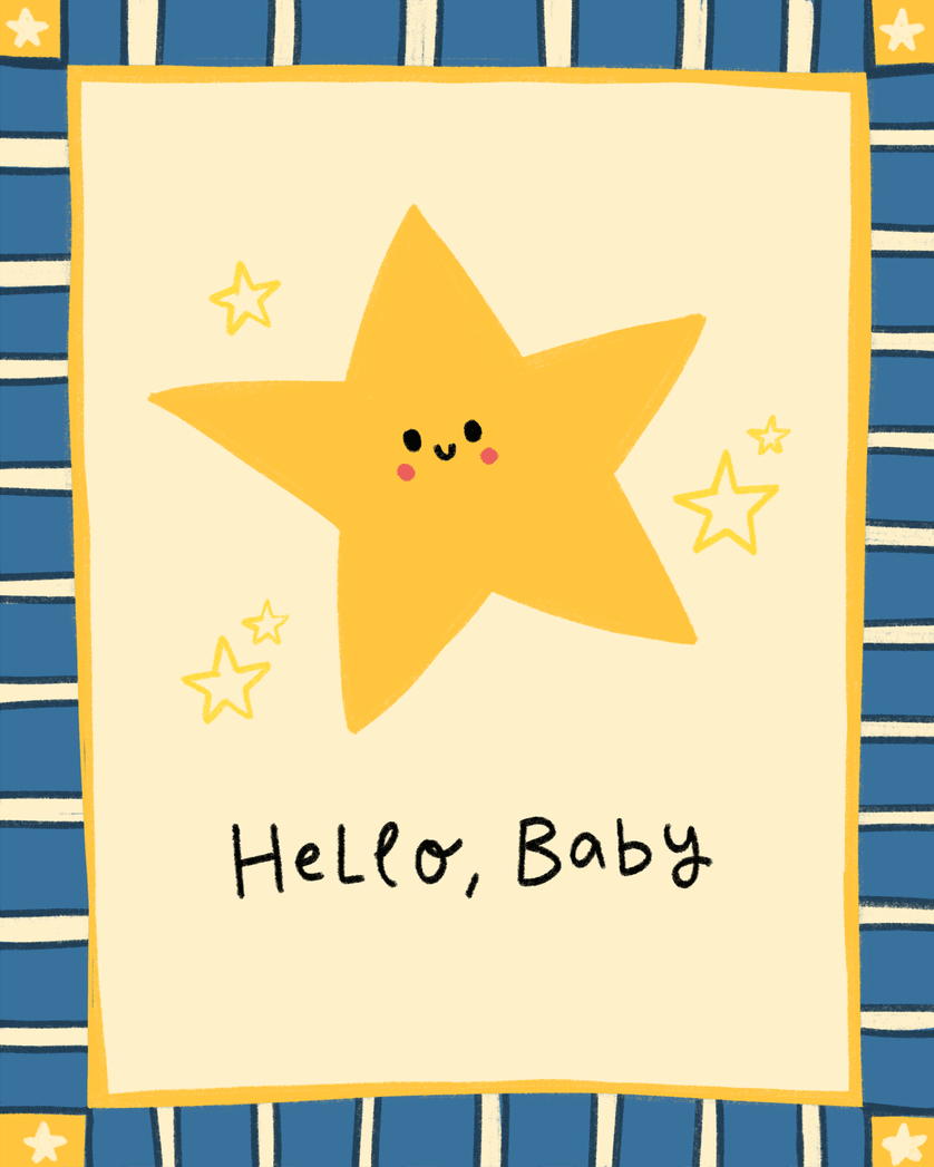 Card design "Little star - group baby ecard"