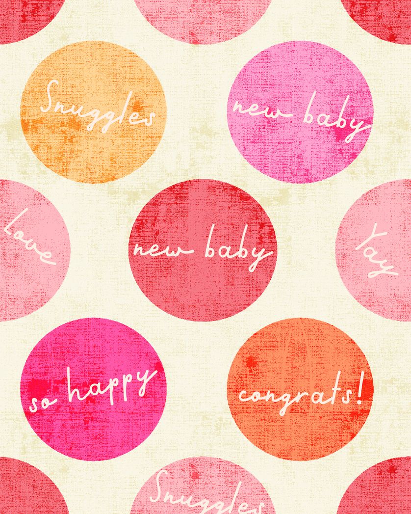 Card design "Dotty daydream - group baby ecard"