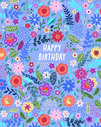 Use Birthday blooms - group birthday ecard