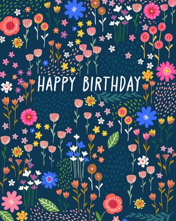 Use Birthday blooms - group birthday ecard