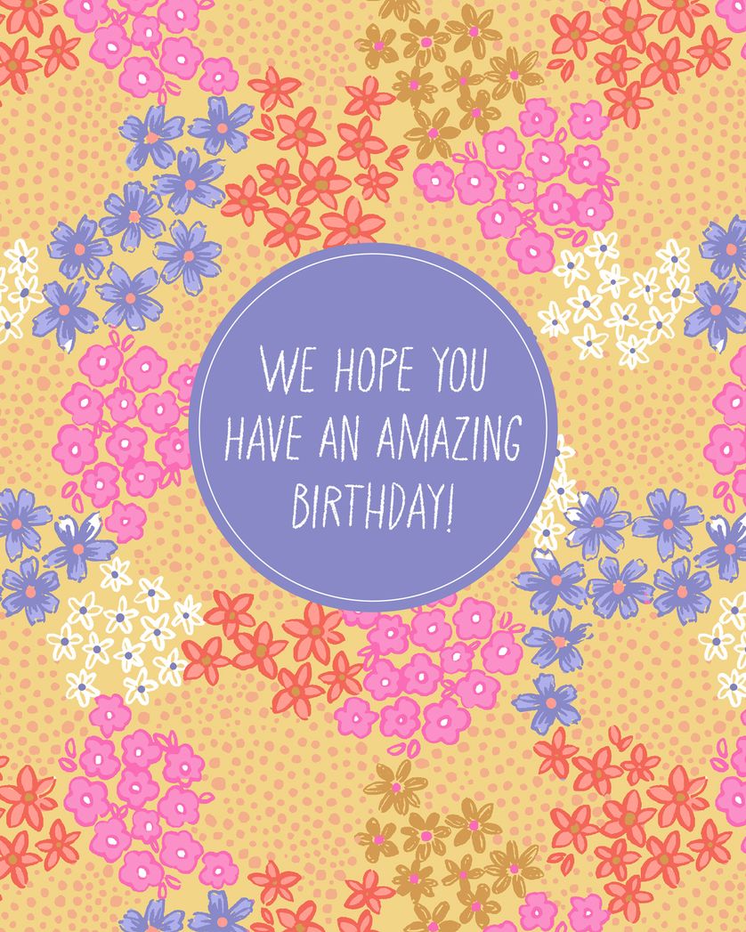 Card design "Birthday blooms - group birthday ecard"