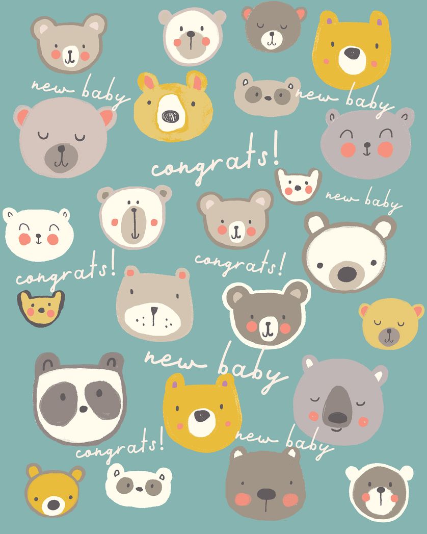 Card design "Cubbies - group baby ecard"