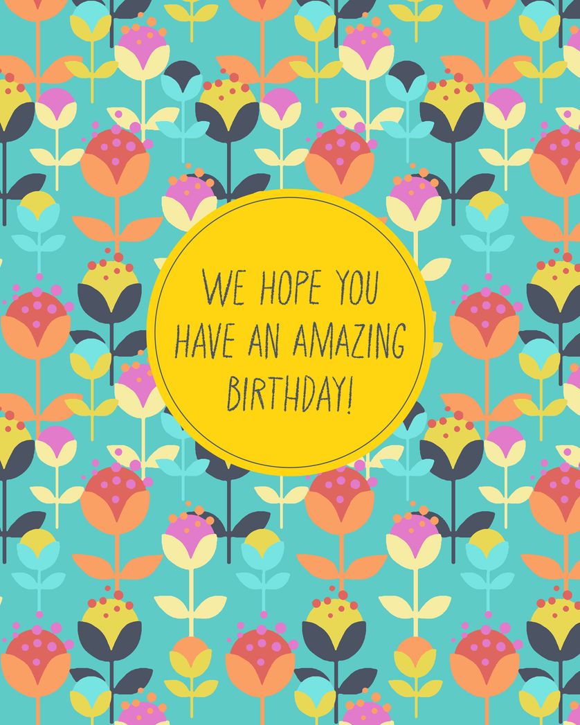 Card design "Blooming Birthday - group birthday ecard"