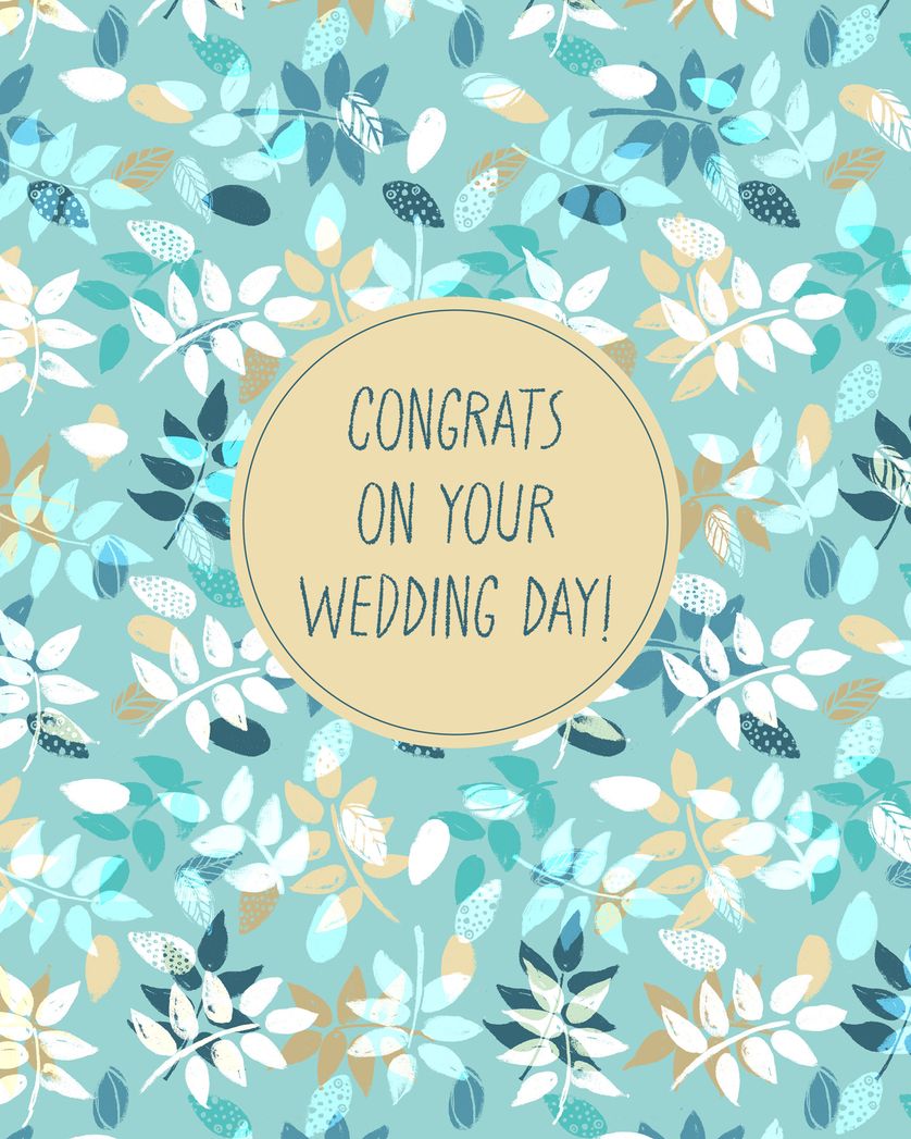 Card design "Laurel leaves - group wedding ecard"
