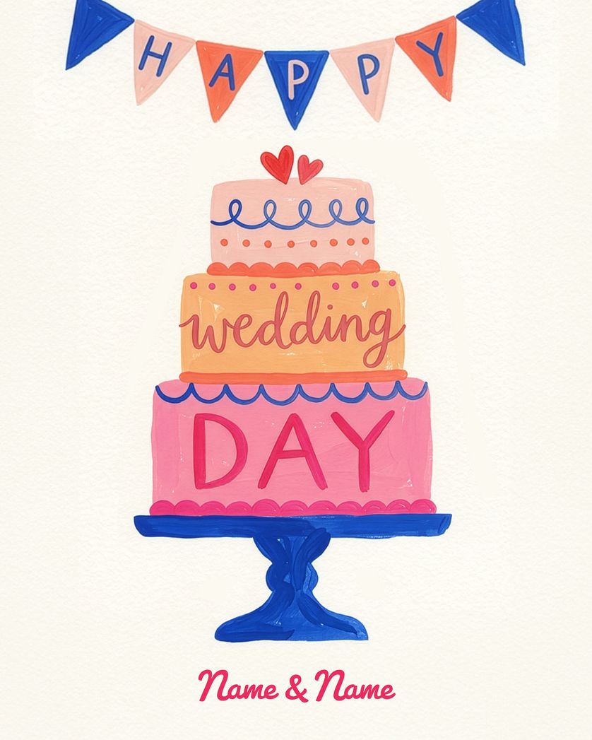 Card design "Pretty tiers - group wedding ecard"