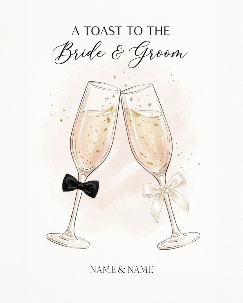Card design "Wedding toast - group ecard"