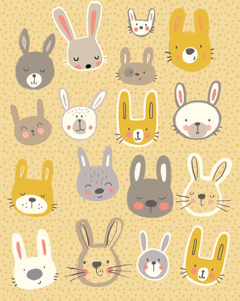 Card design "Bunny Bonanza - group new baby ecard"