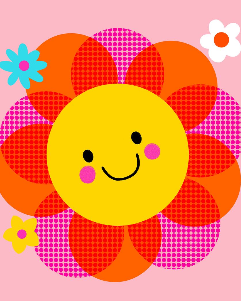 Card design "Sunny Flower - group birthday ecard"