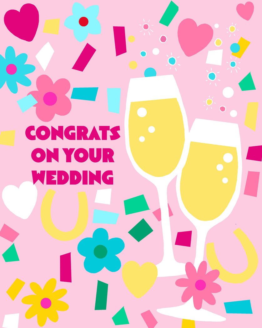 Card design "Cut out confetti - group wedding ecard"