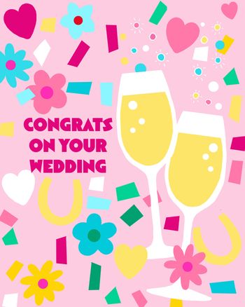 Use Cut out confetti - group wedding ecard