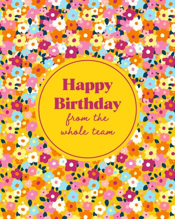 Use Ditzy floral - group Birthday ecard