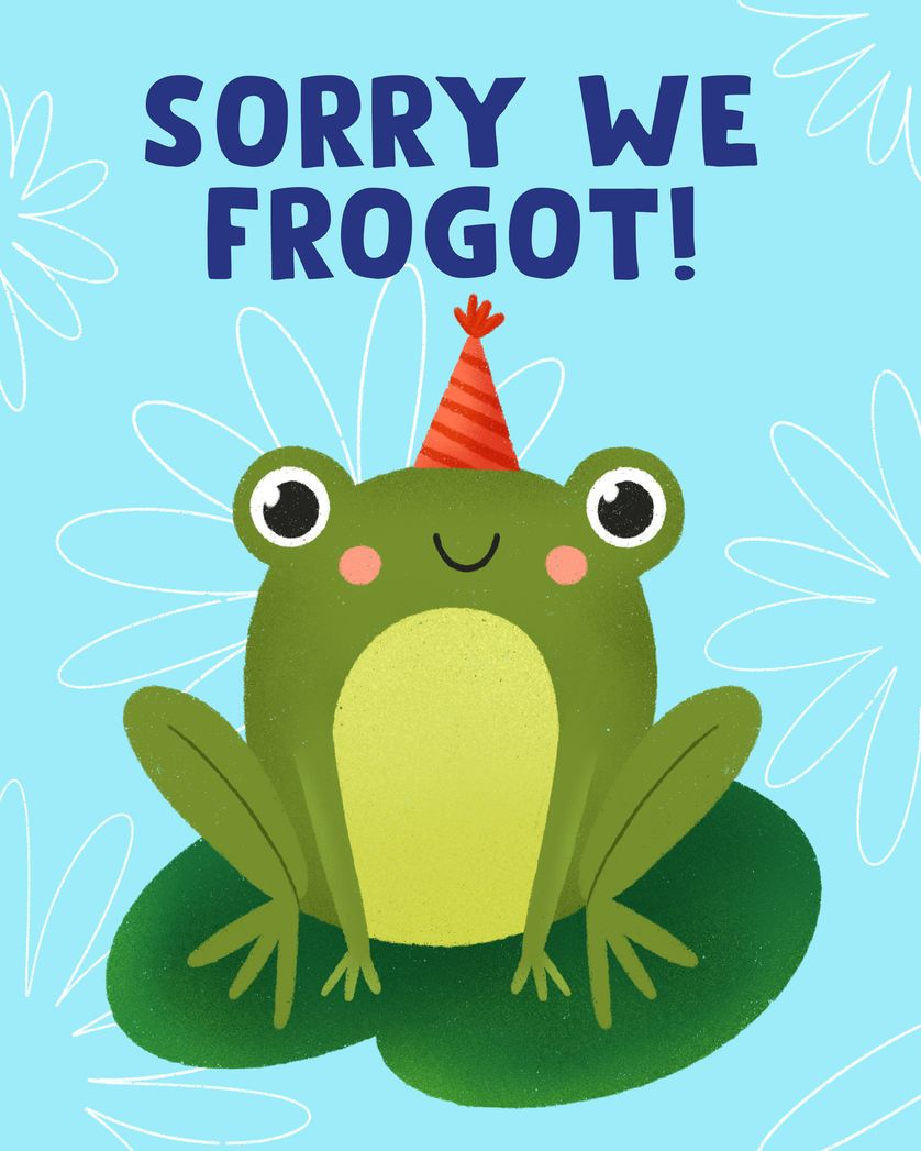 Card design "Brain Frog - group belated ecard"