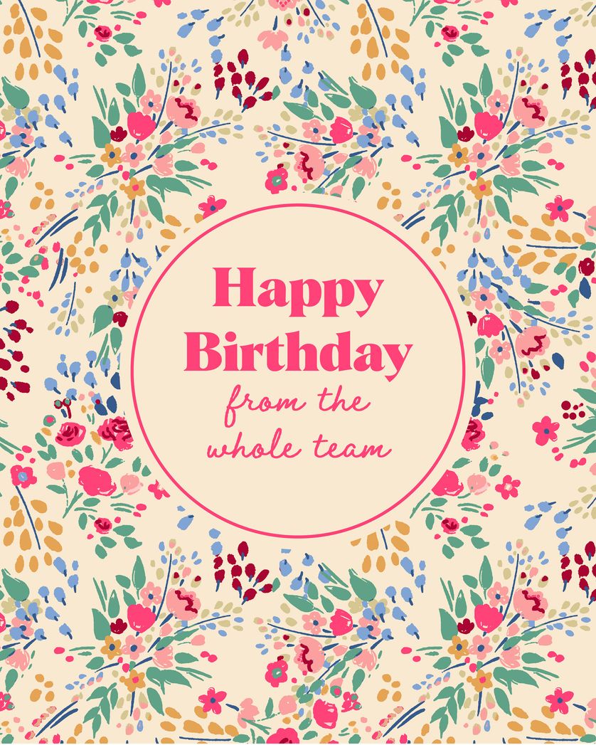 Card design "Ditzy floral - group Birthday ecard"