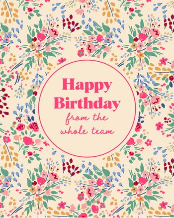 Use Ditzy floral - group Birthday ecard