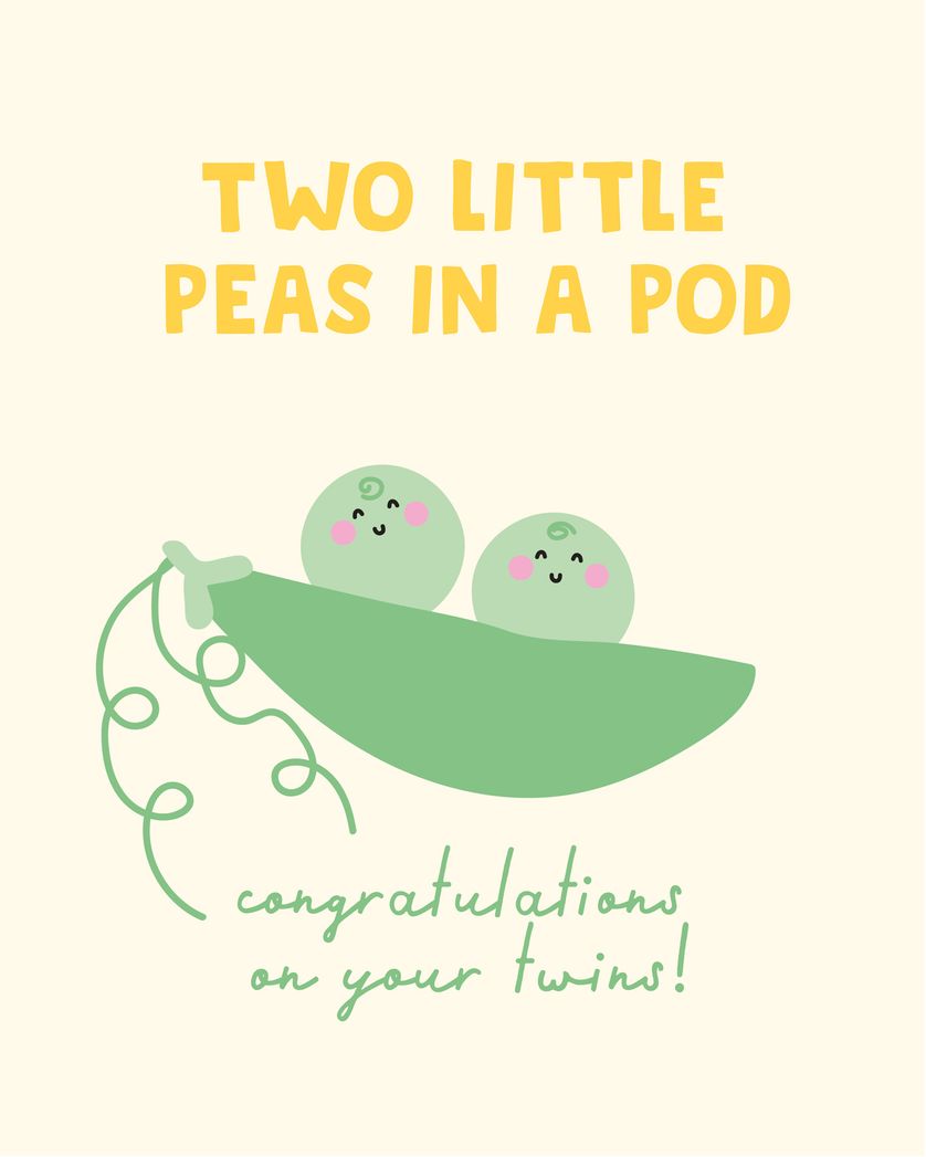 Card design "Pea pod - group baby twins ecard"