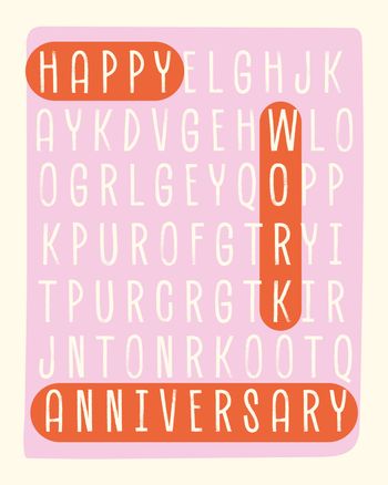 Use Word search  - group anniversary ecard