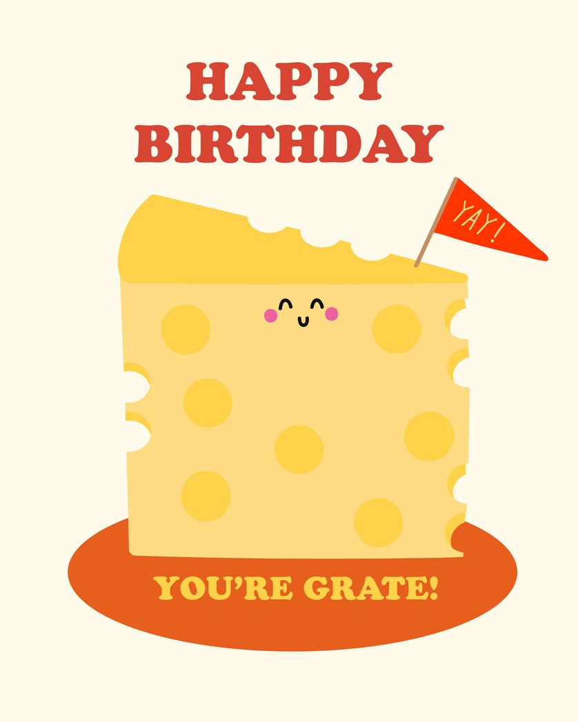 Card design "Cheesy Birthday - group ecard"