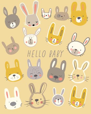 Use Cute Bunnies - group baby ecard