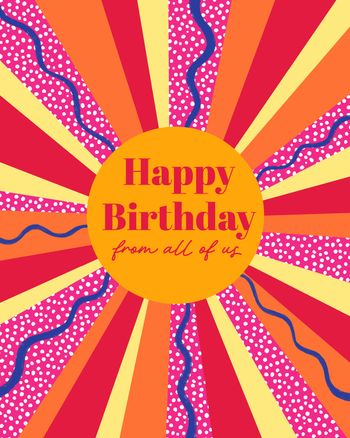 Use Starburst - group birthday ecard