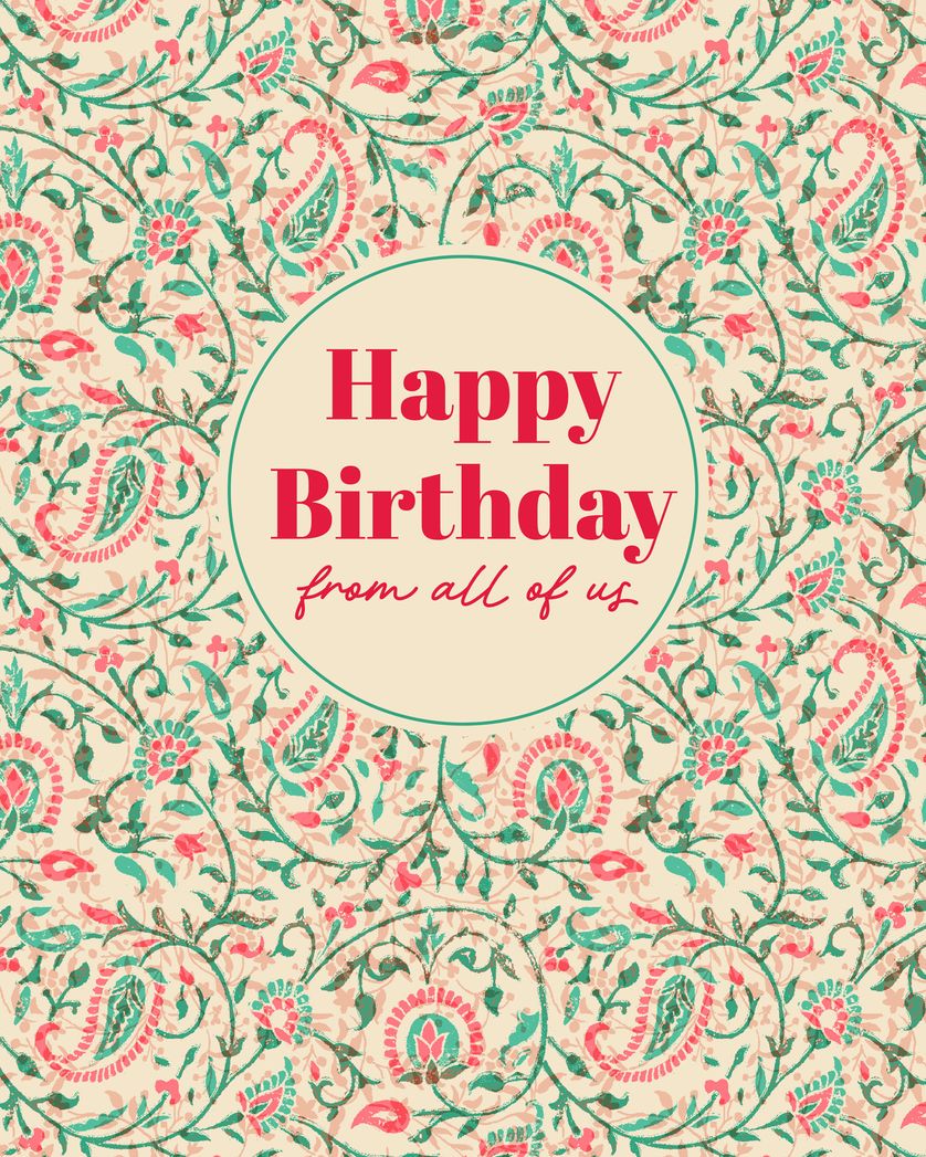 Card design "Arts & Crafts - group birthdya ecard"