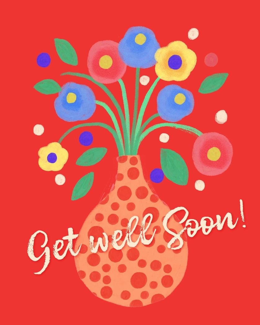 Card design "Friendly flowers - group get well ecard"