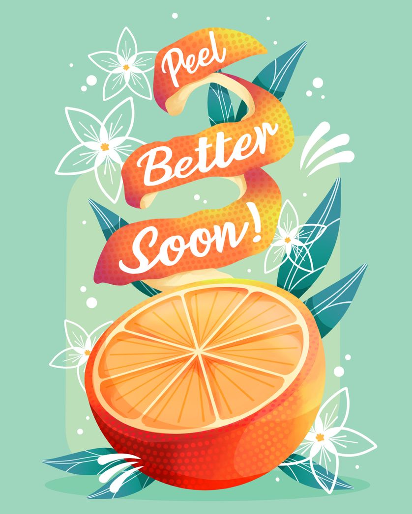 Card design "Citrus wishes - group get well ecard"