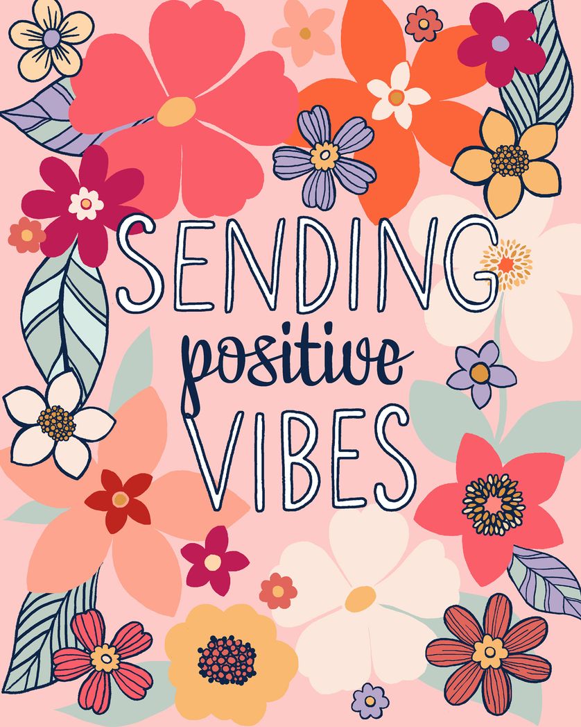 Card design "Good vibes - group get well ecard"