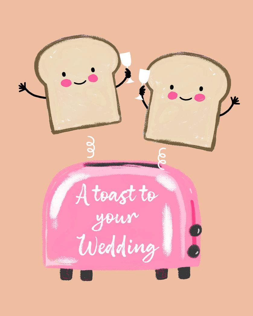 Card design "Wedding toast - group wedding ecard"