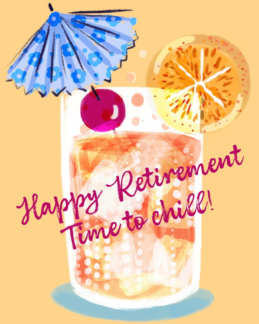Card design "Happy Hour - group retirement ecard"