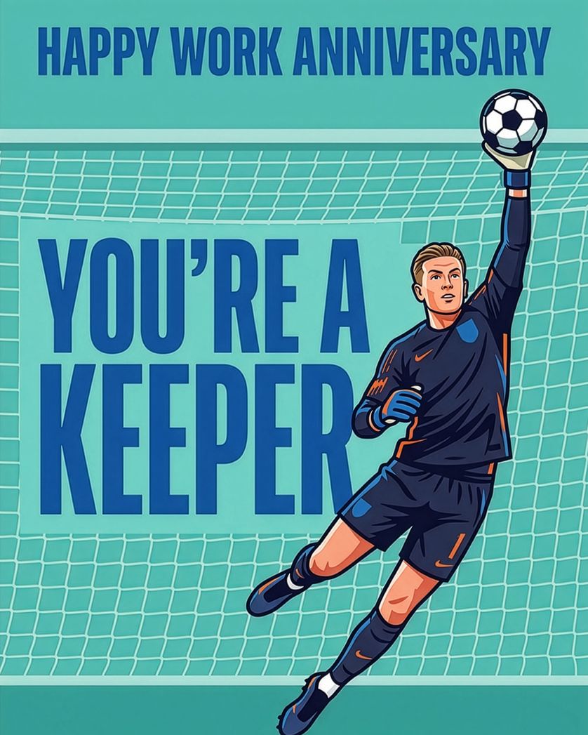 Card design "Good hands Pickford - group anniversary ecard"