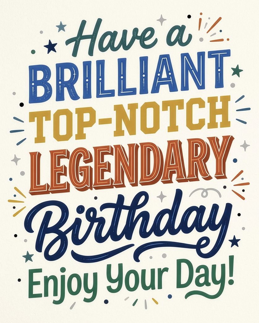 Card design "Type birthday - group ecard"