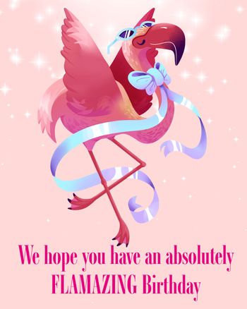 Use Flaming fabulous - group birthday ecard