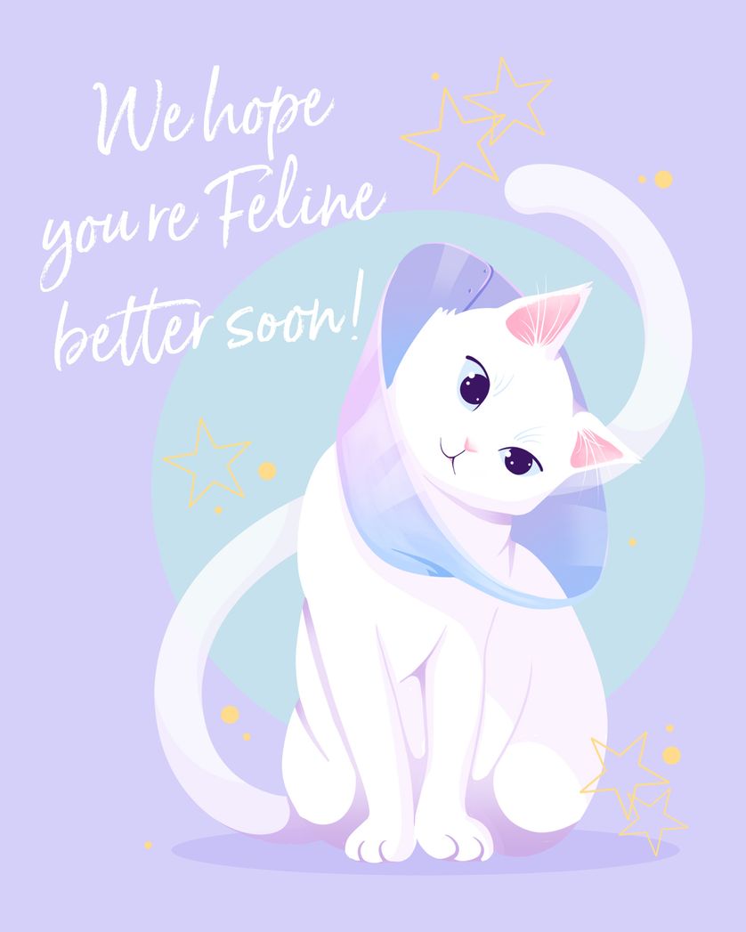Card design "Pretty kitty - group get well ecard"