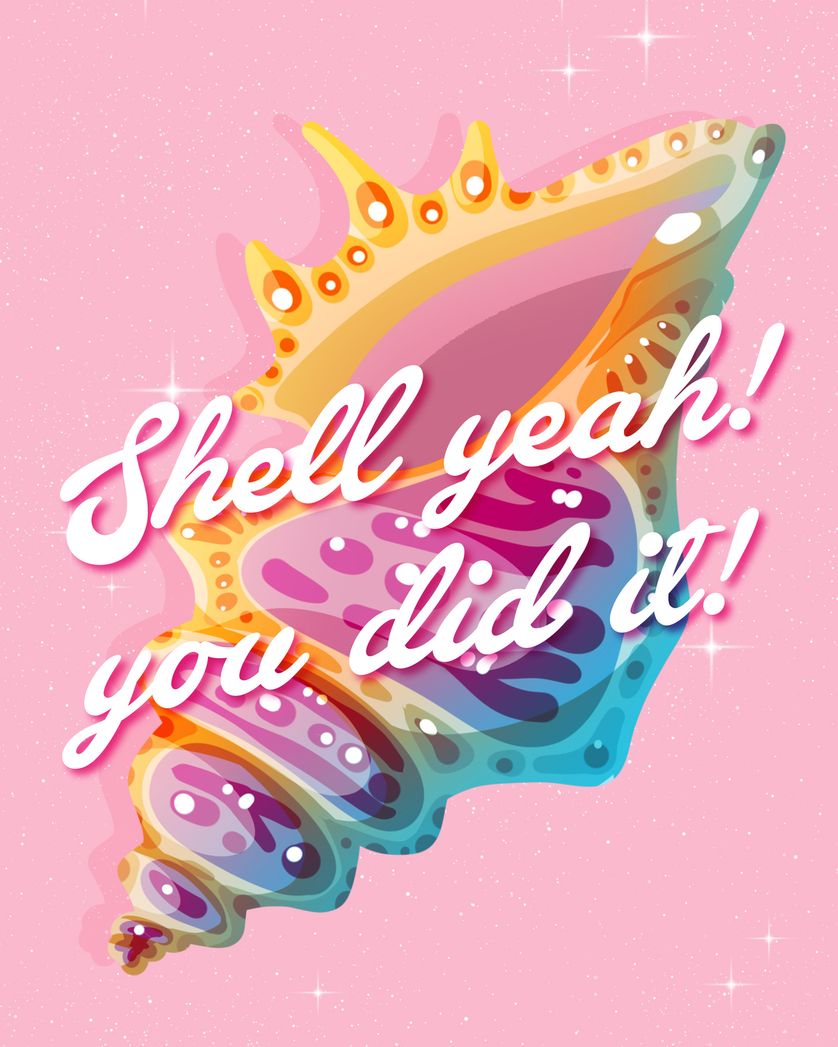 Card design "Conch-gratulations - group ecard"
