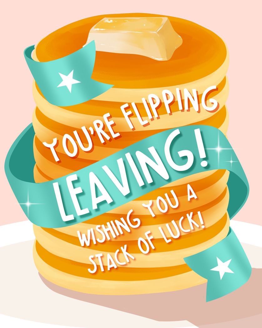 Card design "What the flip? - group leaving ecard"
