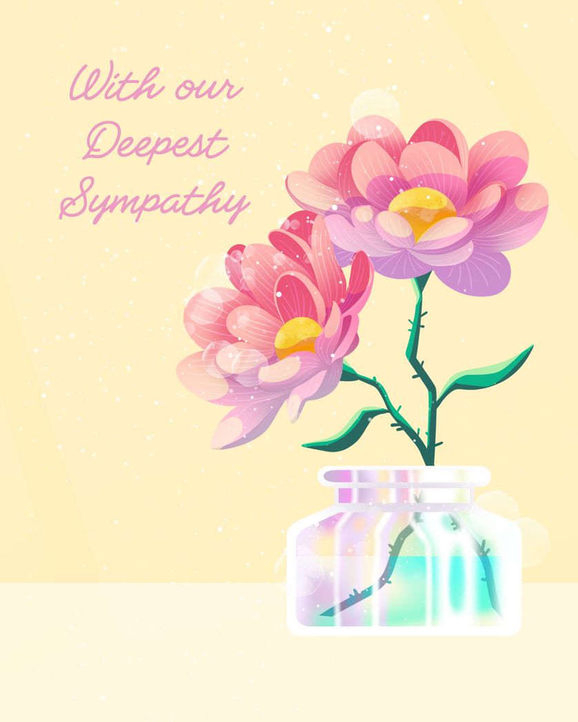 Card design "Blossom buds - group sympathy ecard"
