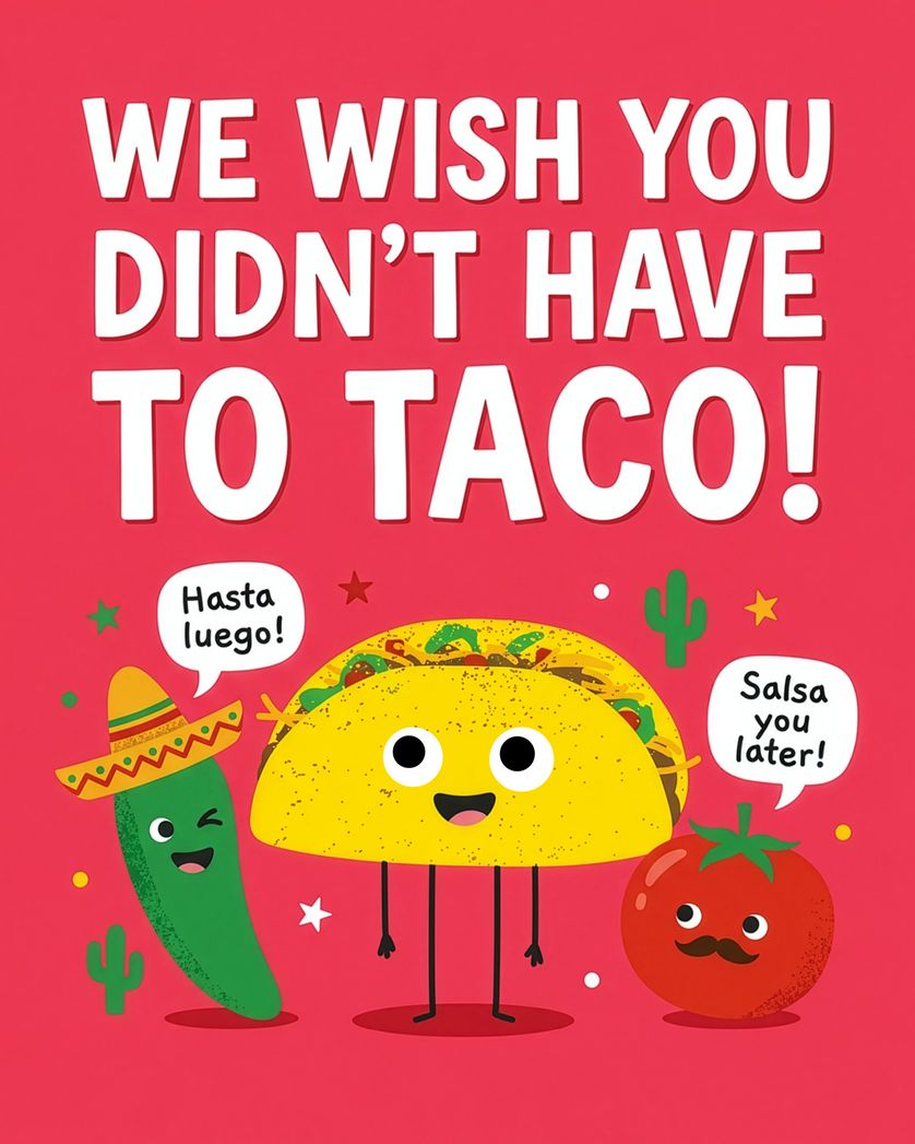 Card design "Mexican wave - group leaving ecard"