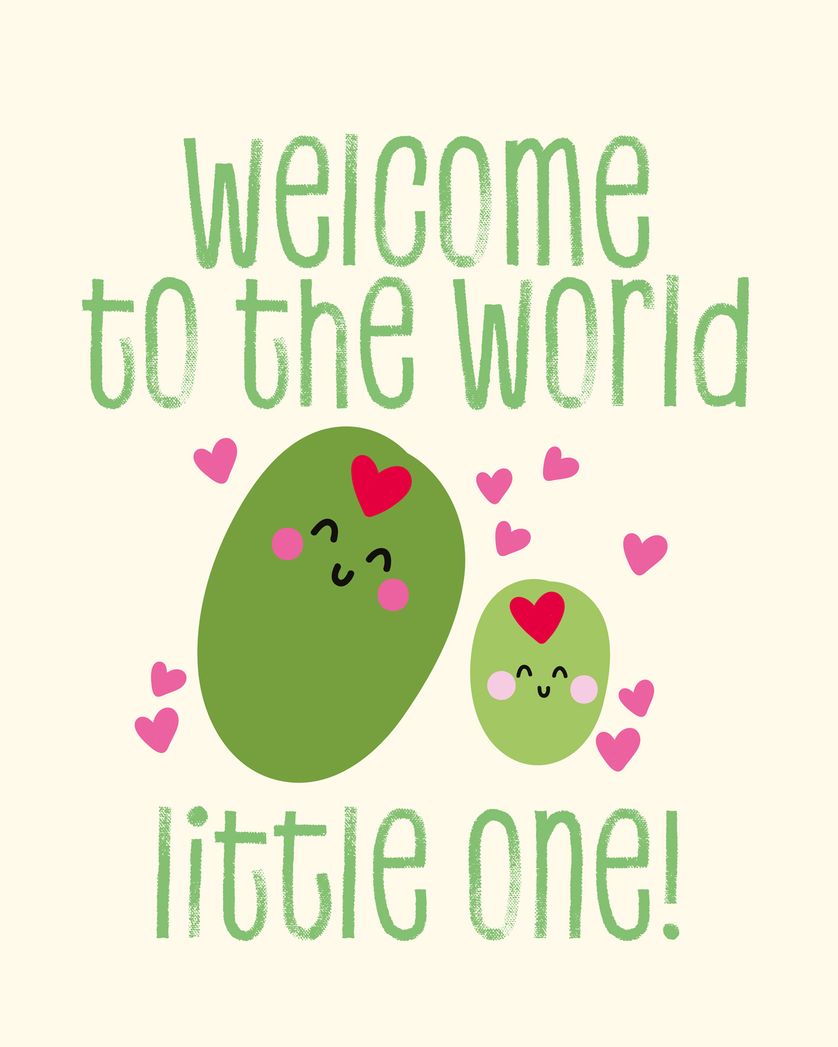 Card design "Olive love - group baby ecard"