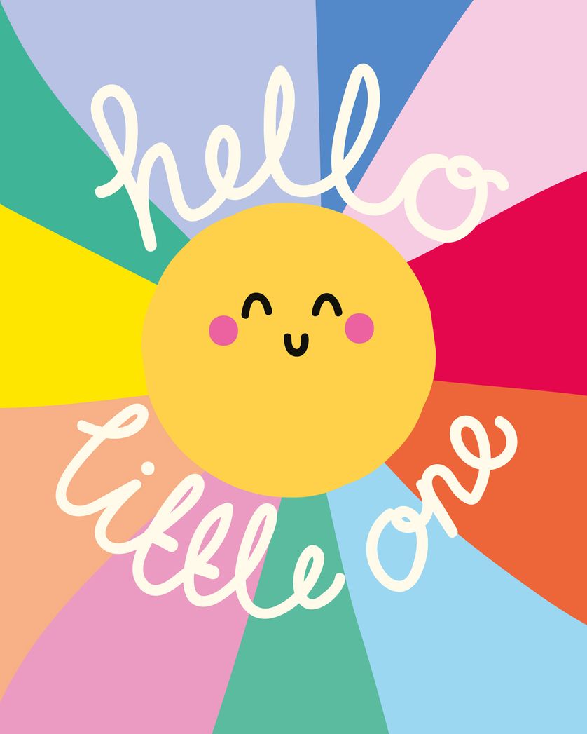 Card design "Bright baby - group ecard"